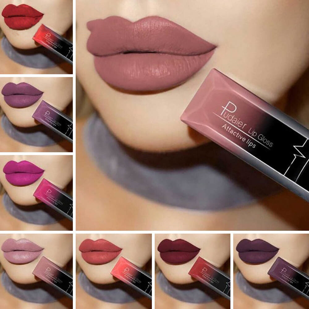 Gambar LemonBlue Matte Lip Gloss Non Stick Cup Lipstick Labial Glair Makeup Supplies for Women Women Girls Cosmetic Tool Classic Moisturizing Lipstick Red Matte Lipstick Long Lasting Lipstick For Women Waterproof Moisturizing Lip Gloss