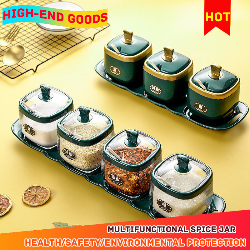 Gambar ?100% Quality Assurance? Kitchen Seasoning Jar Combination Household Light Luxury Seasoning Jar Full Set Of Seasoning Bottle