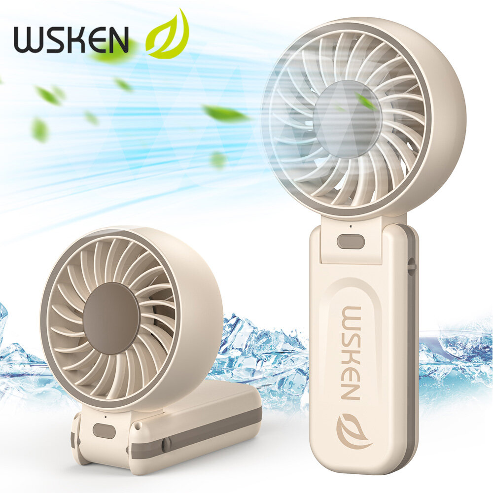 WSKEN พัดลมชาตแบตได้ เป่าเร็วเงียบ ปรับความเร็วได้ 5 ระดับ พัดลมคล้องคอแบบพับได้ ใช้งานได้ด้วยมือเดียว พัดลมถือ ราคา 277 บาท*ส่งฟรี