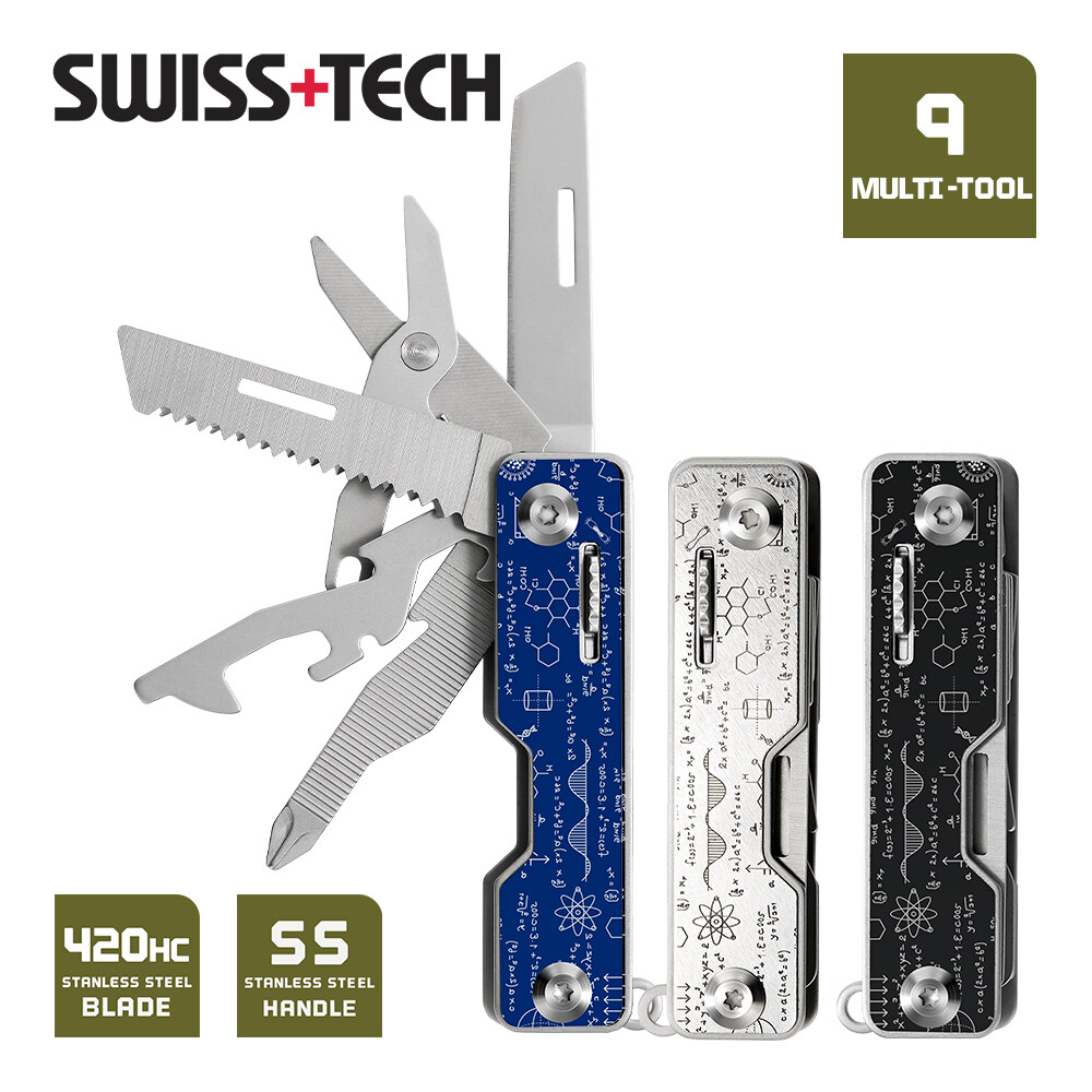 Swiss + Tech SWISS + TECH Dụng Cụ Đa Năng 9-1 Kìm Mở Đa Năng Mini