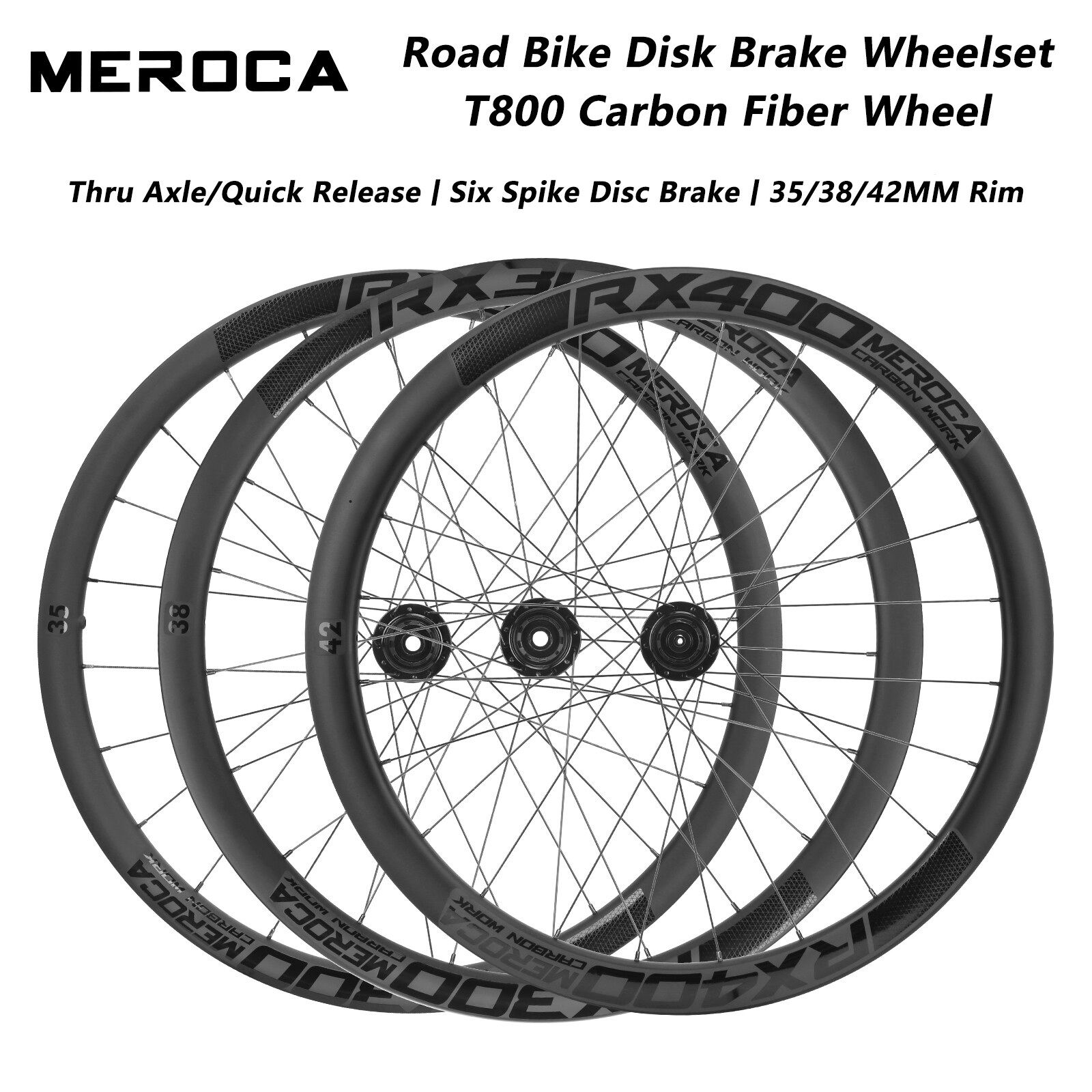  Meroca xe đạp đường trường carbon wheelset T800 sợi carbon trục xuyên phát hành nhanh chóng phanh đĩa bánh xe siêu nhẹ 120 bấm vào xe đạp wheelsets 