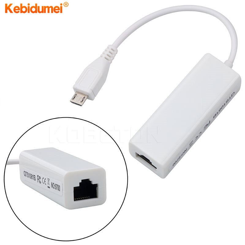 Kebidumei bộ chuyển đổi micro usb sang rj45 card mạng 10/100mbps rj45 cáp ethernet