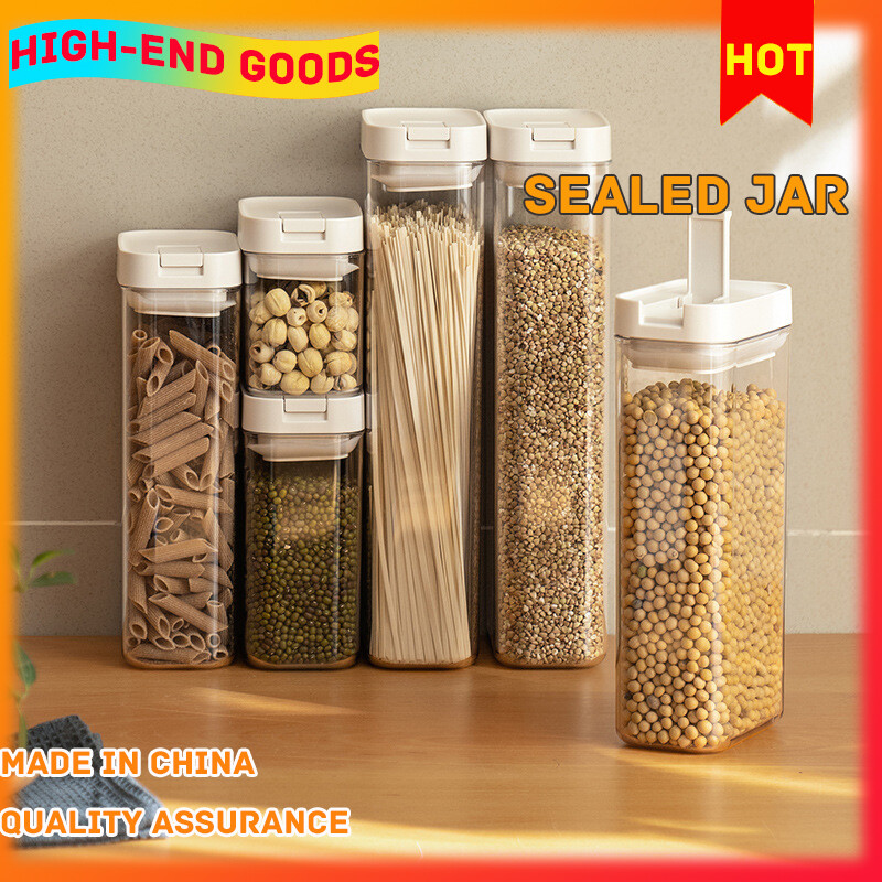Gambar Kitchen Food Grade Pet Sealed Jar Plastic Moisture proof Storage Box Grain Storage Jar Set