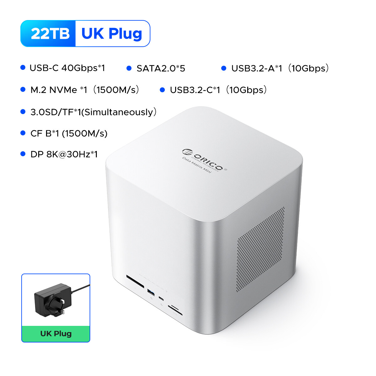 ORICO ma trận dữ liệu 1500 MB/giây 40gbps bao vây 12 trong 1 Dock với RAID 22TB 3.0 WD Ổ cứng ổ đĩa 