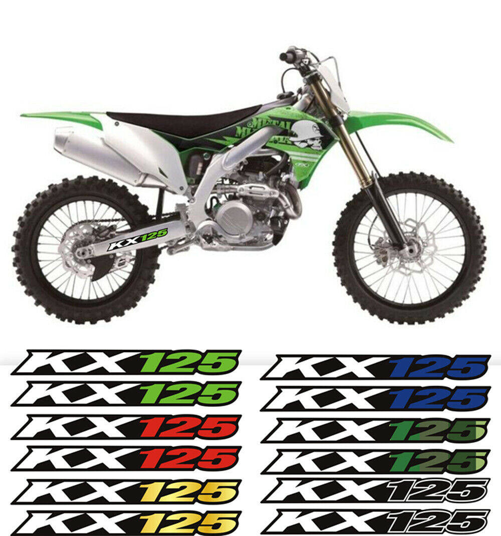 Swingarm phản ánh miếng dán đề can sọc cho Kawasaki kx125 KX 125 1974-2005