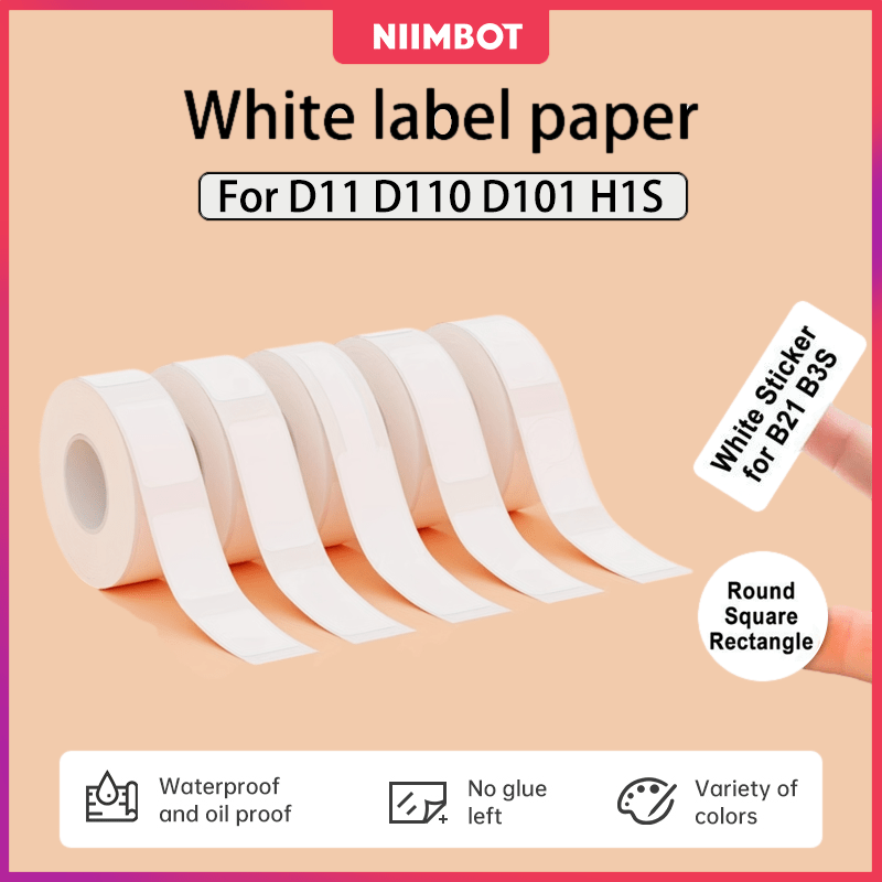 [White label] Jingchen D11/D110 White Label Paper Thermal Adhesive Printing Paper Watch Price Label Sticker First Decoration Jade Product Name Print Price Label Paper Color ราคา 159 บาท*ส่งฟรี