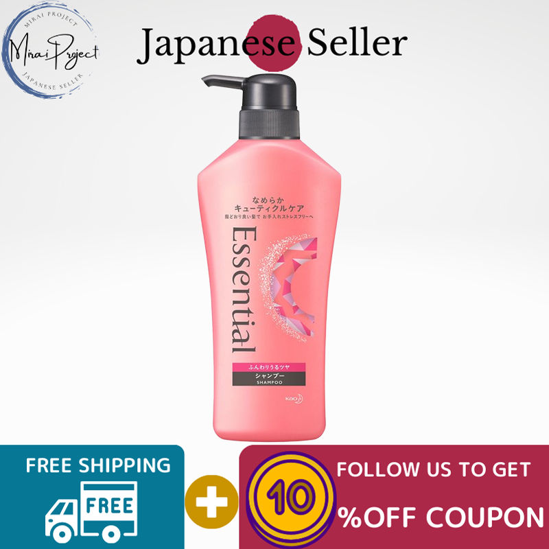 Gambar [Direct from Japan] Kao Essential Fluffy Ururu Tsuya Shampoo Body Pump 480mL, Refill 340mL For fluffy