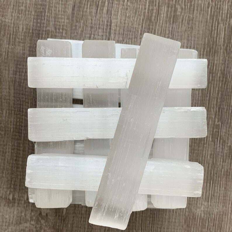 1pcs 3.8 inch selenite Gậy Đũa Phép, trắng tự nhiên pha lê selenite đũa lưỡi