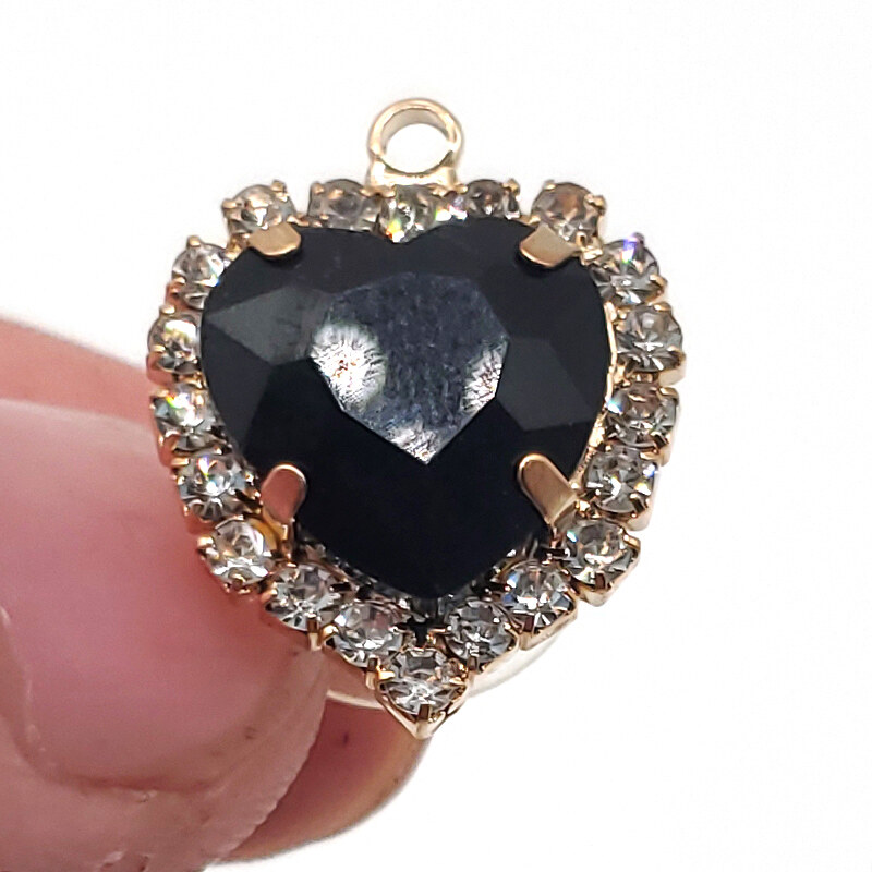 Fashion 1PCS Silver Metal Heart-shaped Color Rhinestone DIY Shoe Charms Decorate Button Shiny Accessories For Women Girls Party Beautiful Gifts - 9