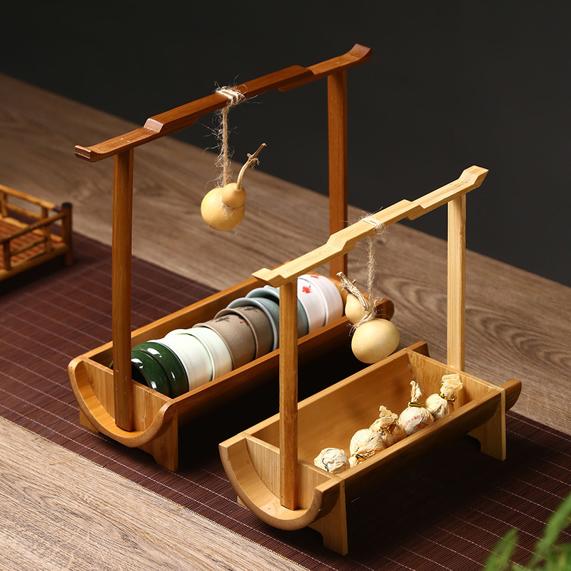 Gambar Bamboo Fruit Plate Pastry Box Beam Box Dried Fruit Plate Dessert Table Creative Home Snack Basket Japanese Restaurant Tray