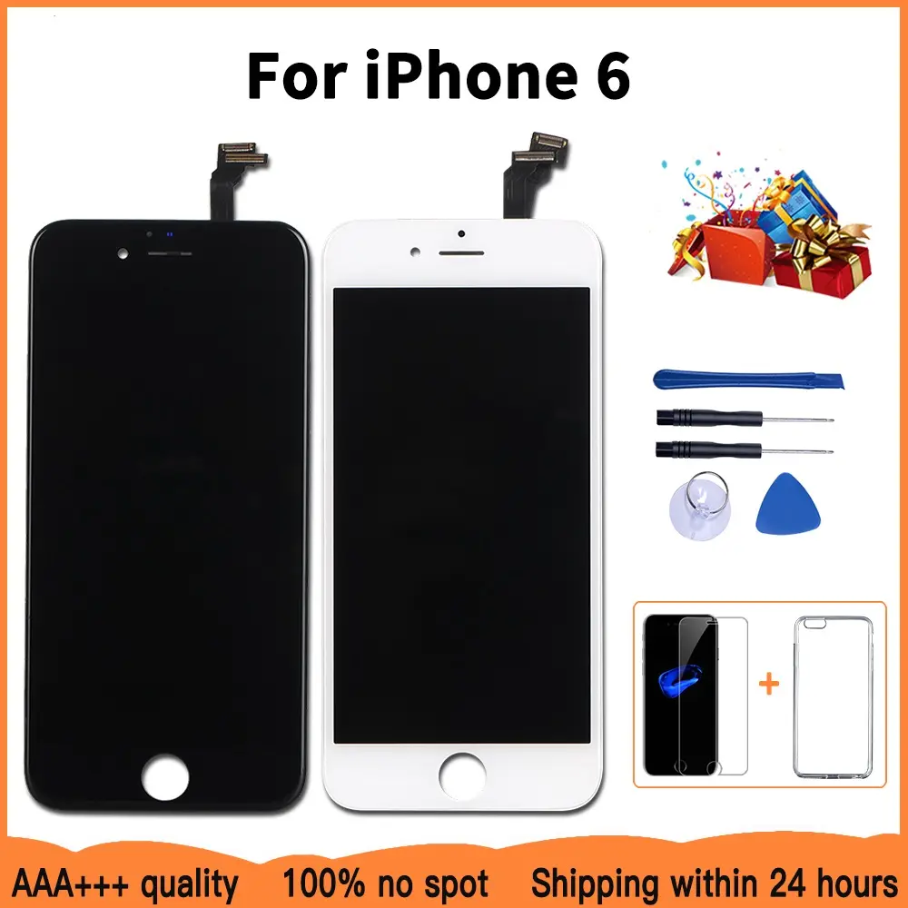 a Lcd Display For Iphone 6 7 8 6s Plus Touch Screen Replacement For Iphone 5 5c 5s Se No Dead Pixel Tempered Glass Tools Tpu Support Fingerprint Touch Id 3d Touch Lcd Touch Screen