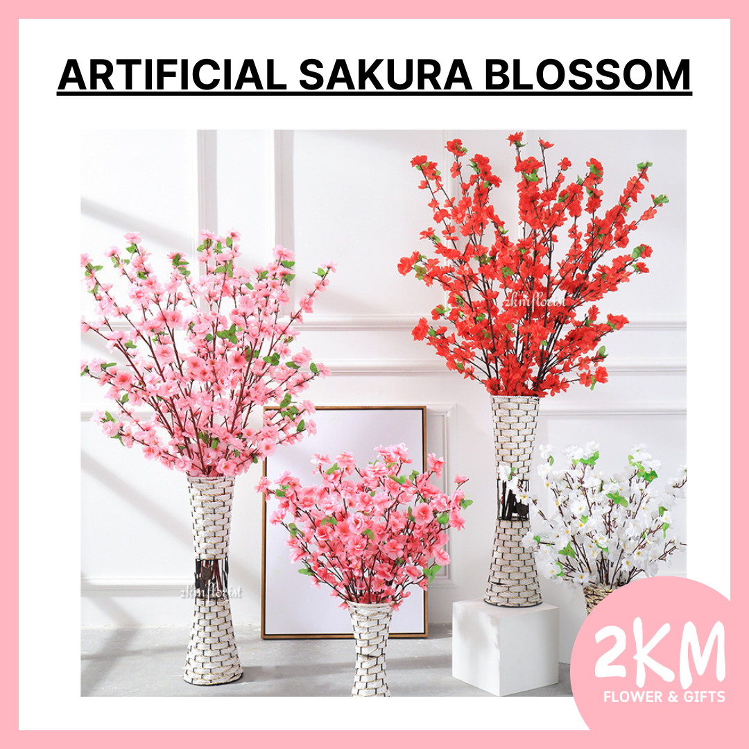 Blue Wedding Decoration Flowers 100 Pcs Blue Silk Cherry Blossom Flower ...