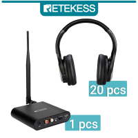 Retekess Silent Disco System 10pcs TA004 Wireless Silent Disco LED Flashing Light Headphones with 1 TA003 Transmitter 328ft Long Range for Silent Yoga Movie Clubs Tour Guide Church Beach Party Meeting
