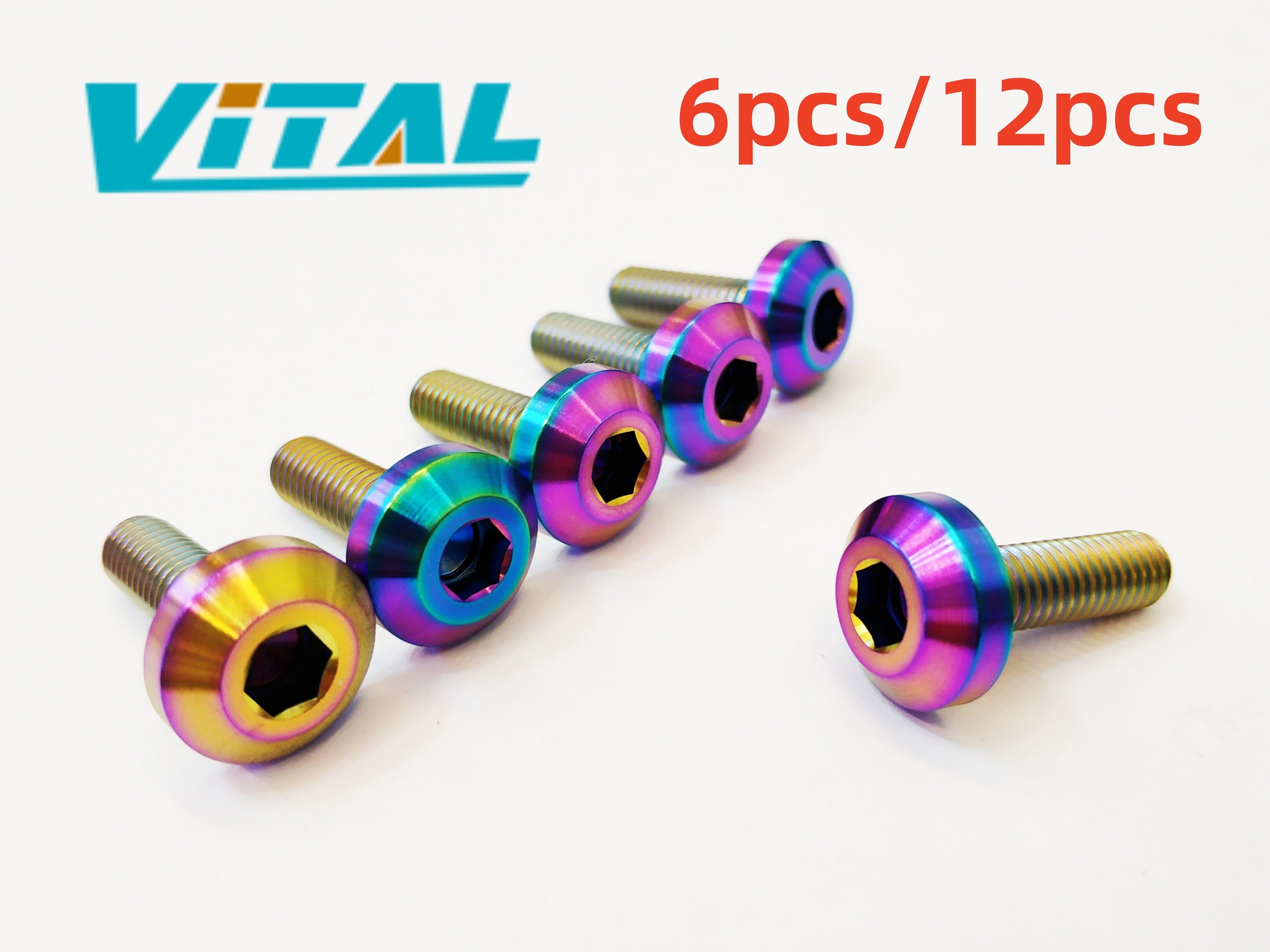 Vitaltitanium bu lông titan m6 x 15 20 25mm đầu dù hình lục giác bên trong chìa khóa allen đĩa phanh đĩa phanh đĩa phanh đĩa phanh động cơ ốc vít ti giá 1 cái