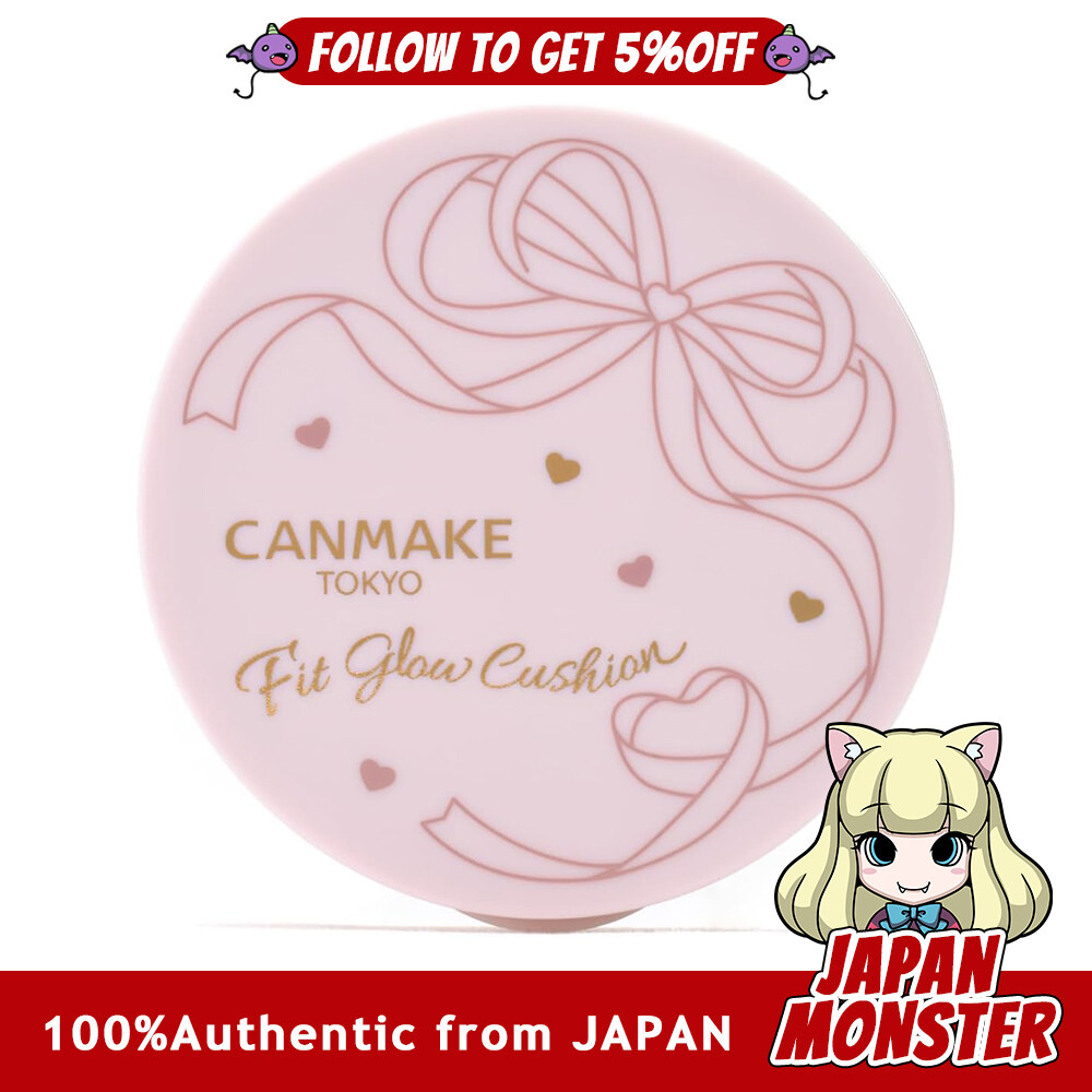 Canmake Fit Glow Cushion 02 Natural 10g Foundation Cushion Foundation Glowing Skin Thin Film Teardrop Puff Included SPF50+ PA+++ Japan