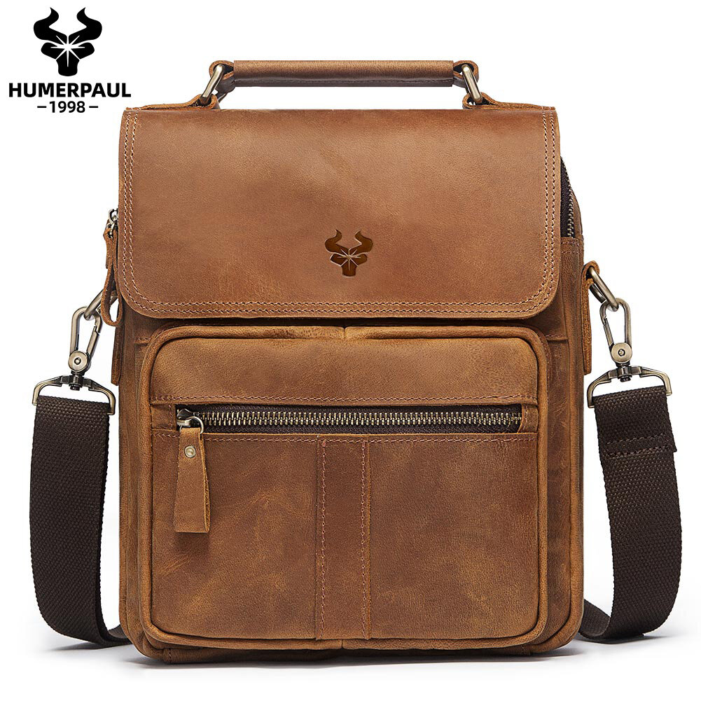 HUMERPAUL Crazy Horse Leather Shoulder Bag Men Messenger Bag MH645 ราคา 1,830 บาท*ส่งฟรี
