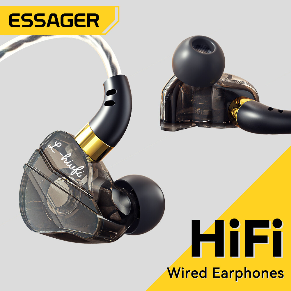 Essager In-Ear Headphone HiFi Sound 3.5mm Type-C Motion Wires EarphoneCompatible with iPhone iPad Samsung Huawei Xiaomi Mobile Phones ราคา 166 บาท*ส่งฟรี