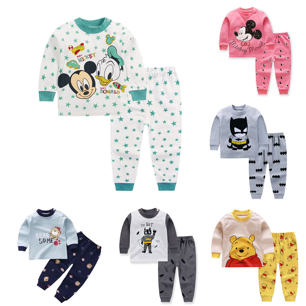 Bộ Quần Áo Mùa Thu Cho Bé, Bộ 2 Món Đồ Hoạt Hình Dễ Thương Bằng Cotton Cho Trẻ Sơ Sinh, Bé Gái, Bé Trai
