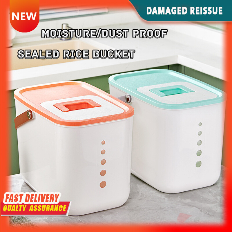 Gambar Sealed Rice Buckets Insect proof Moisture proof Thickened Rice Cylinder Box Bucket Flour Storage Tank
