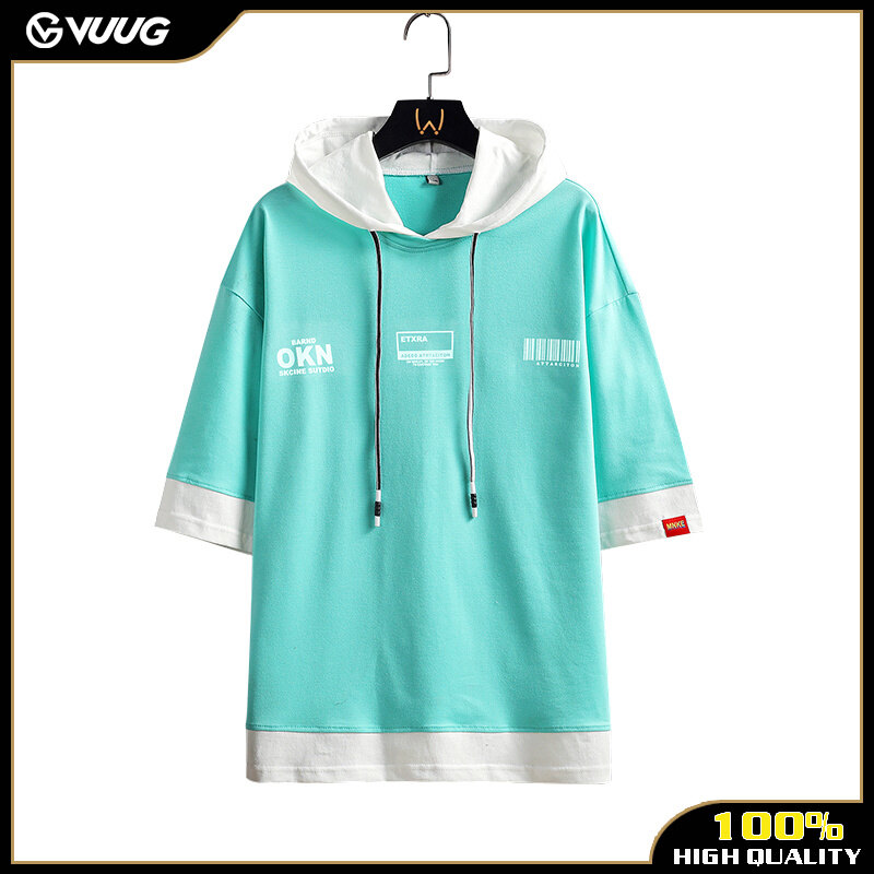 Áo Len Trùm Đầu Nam Mới Của Vurg Áo Thun Ngắn Tay Mùa Hè Áo Hoodie Giản Dị (S-5XL)
