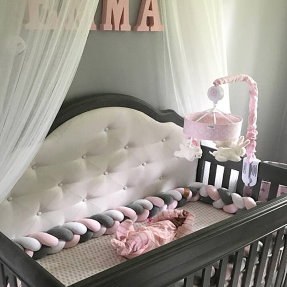1M Cũi Trẻ Sơ Sinh Miếng Đệm Chắn Thắt Nút Bện Sang Trọng Cái Nôi Trang Trí Nội Thất Giường Gấp Cho Bé Sơ Sinh Sang Trọng Một Cách An Toàn Phụ Kiện Bảo Vệ 1 1 1