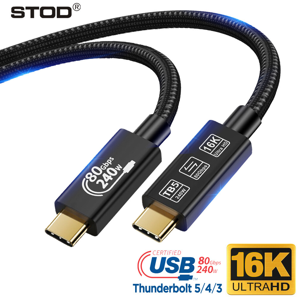 STOD Thunderbolt 5 Cáp USB 4.0 Loại C Dây USB C Pd Sạc Nhanh 5A Sạc Điện Dòng Dữ Liệu 80Gbps Thunder