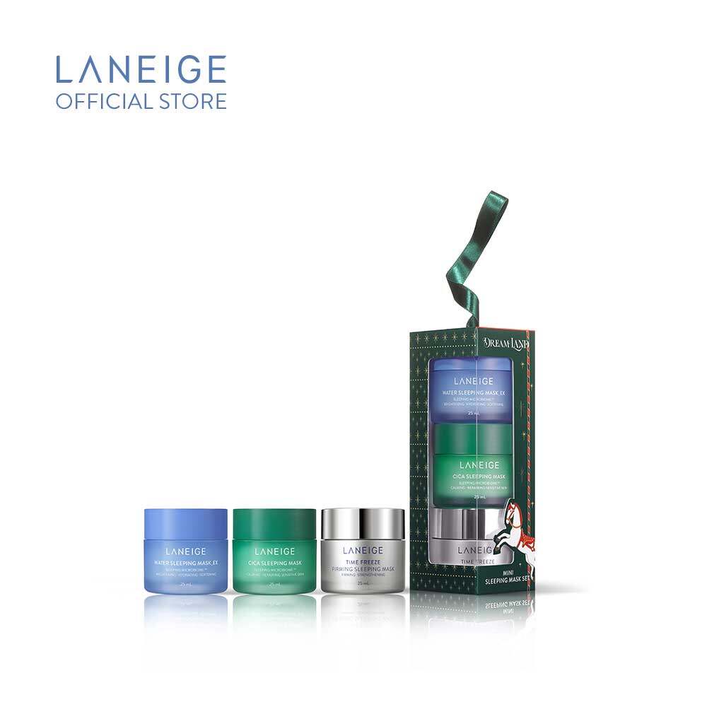 Gambar Laneige Holiday Dream Land Collection Mini Sleeping Mask Set   Water Sleeping Mask EX 25ml, Cica Sleeping Mask 25ml , Time Freeze Sleeping Mask 25ML