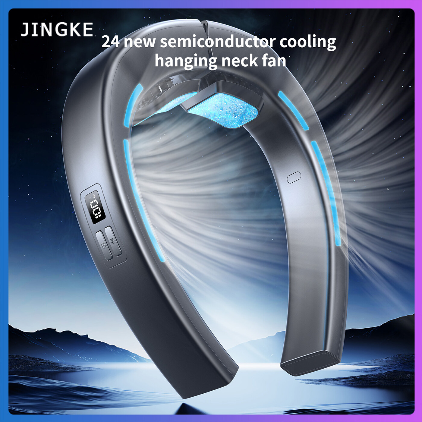 Xiaomi bán dẫn làm mát cổ fan hâm mộ sạc siêu nhanh kép làm mát 6000mAh gió cao Băng cảm biến fan hâm mộ có thể sạc qua USB im lặng Quạt không cánh cổ Máy điều hòa