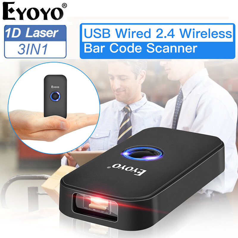 Eyoyo Portable 1D Laser Wireless Barcode Scanner via Bluetooth  USB Wired  Bar Code CCD Screen Scan Reader  PDF417 Data Scanning For Android /IOS /Mac - ยี่ห้อ Eyoyo ราคา 1,299 บาท*ส่งฟรี