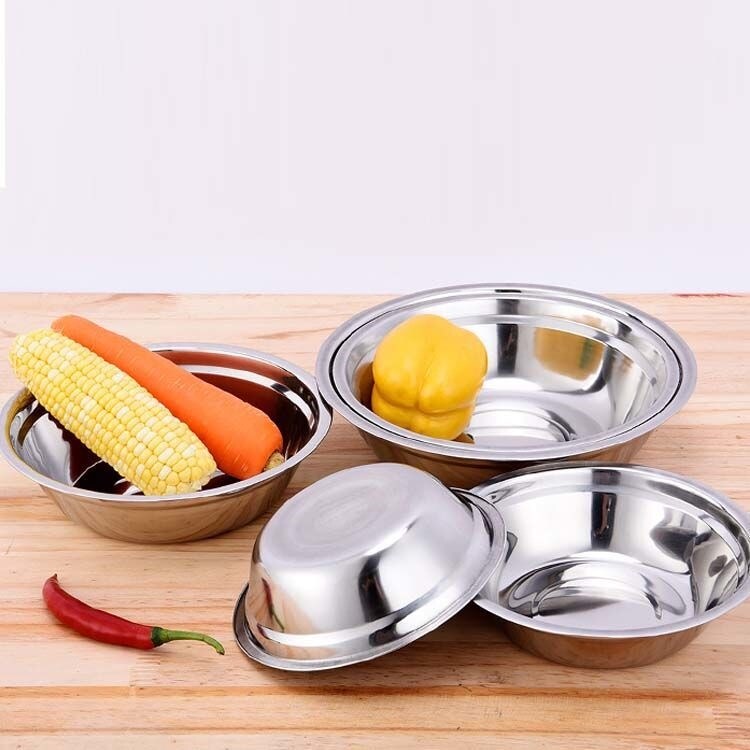 Gambar high quality stainless steel soup pot Thickening stainless steel basin bowl bowl home soup basin to rainbow noodle bowl round small bowl dish basin multi purpose dining room rice basin