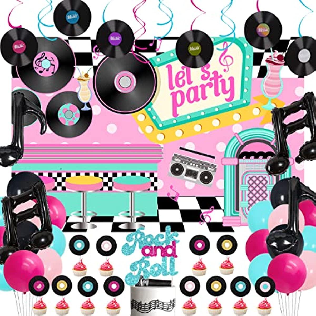 Amazon.com: 30 Pieces 1950's Rock and Roll Party Decorations 50s Theme Party  Foil Swirl Decorations Colorful Rock Themed Party Supplies Soda Shop  Hanging Swirls Party Ceiling Decorations for 50's 60's Theme Party :