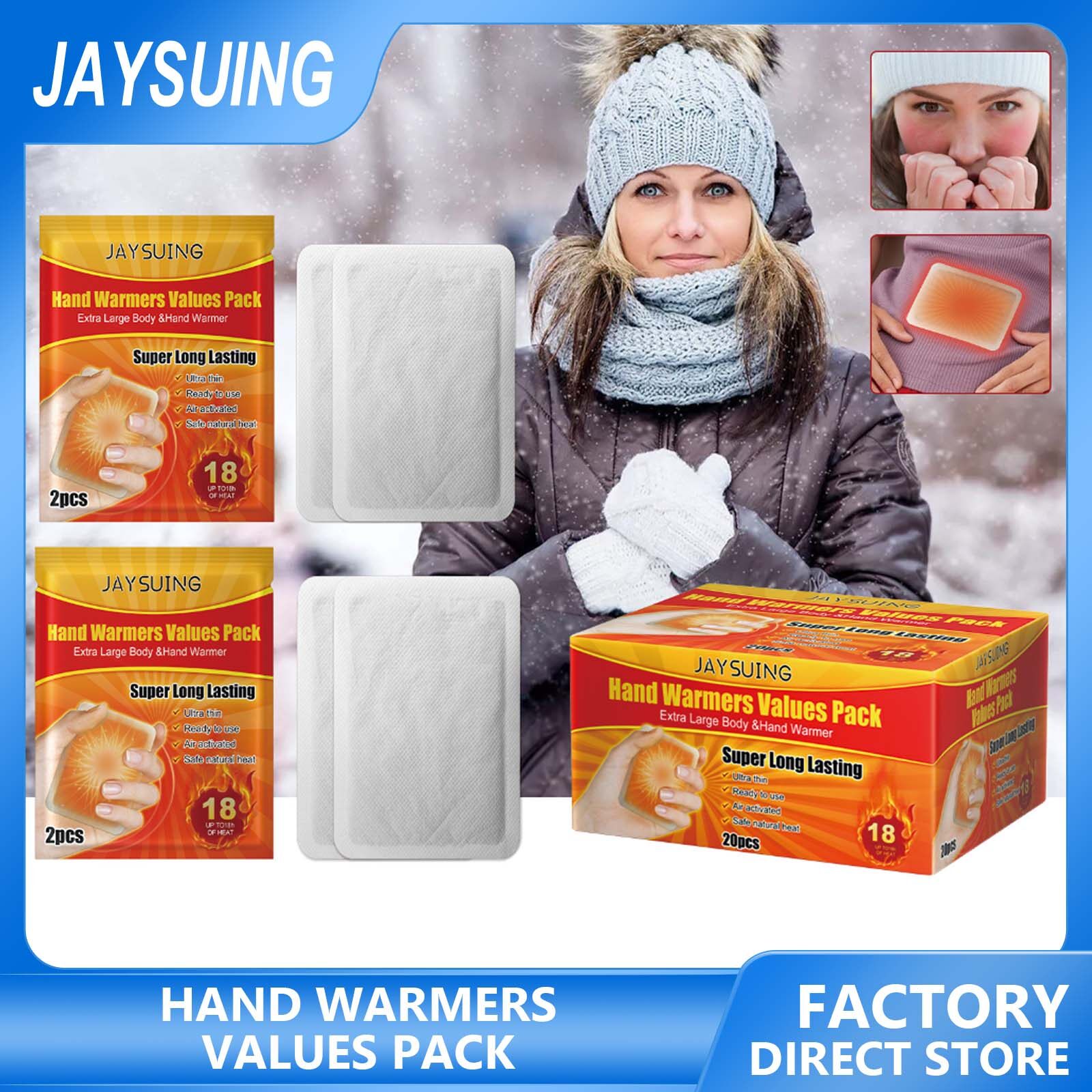 Jaysuing dùng một lần tay cơ thể ấm chân gói tự sưởi ấm lạnh nhãn dán tự dính ẤM BỤNG ấm cơ thể vá tự sưởi ấm Làm Ấm Tay tái sử dụng di động làm ấm nhanh Nhà cung cấp bụng nóng bài Mùa Đông Cần Thiết ấm áp sốt