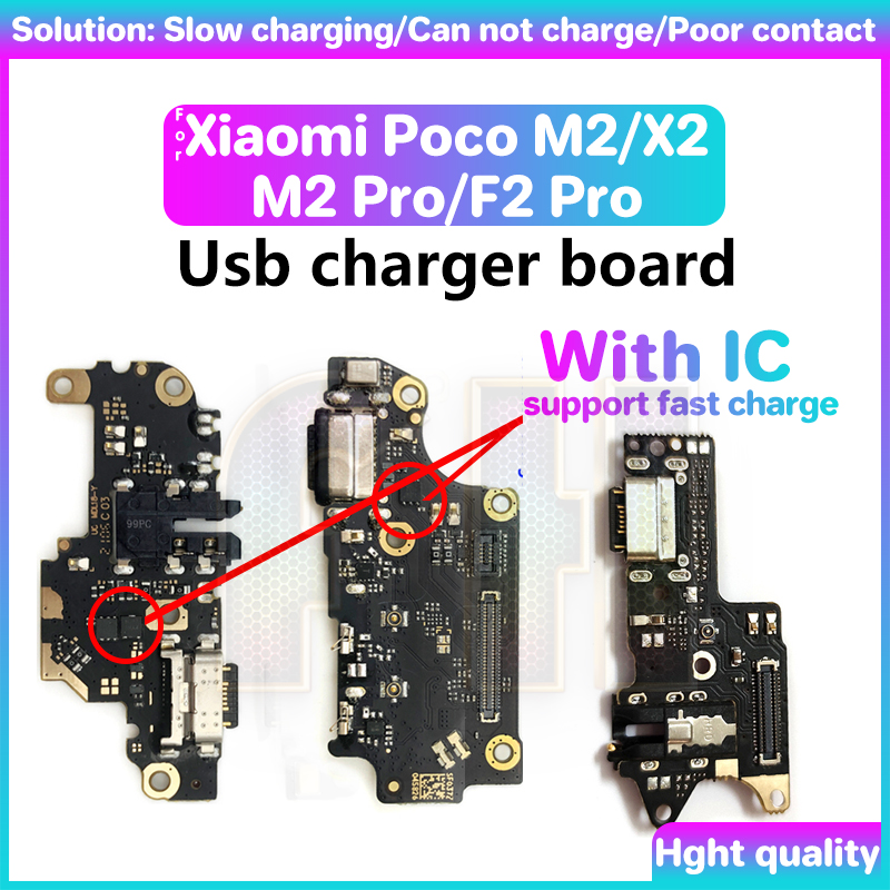 Cổng bảng Chân dock sạc điện thoại sạc USB cho Xiaomi POCO M2 X2 F2 Pro với IC mic micrô cổng USB ruy băng Cáp dẻo điện thoại giắc cắm đuôi giao diện truyền thông tín hiệu cáp dữ liệu