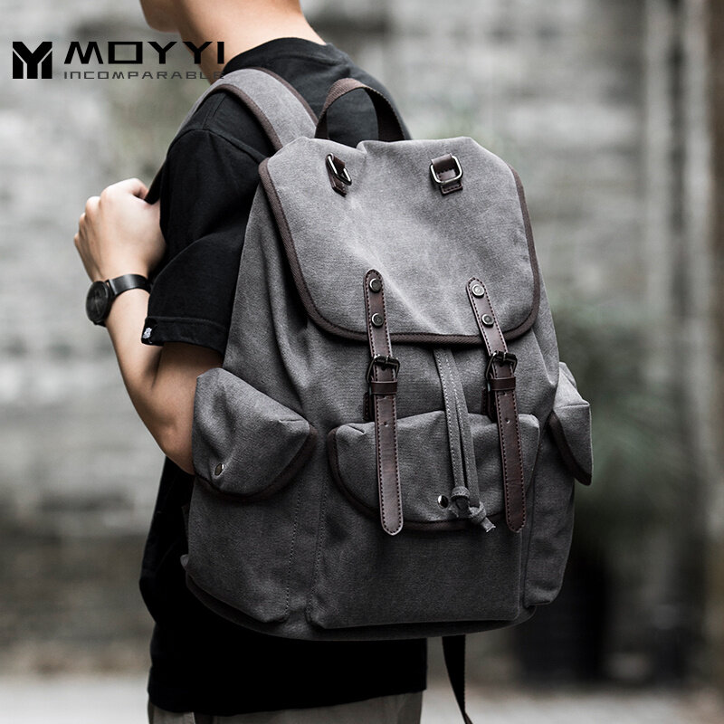 MOYYI Retro Backpack 15.6 inch Laptop Men s Trend School Student School