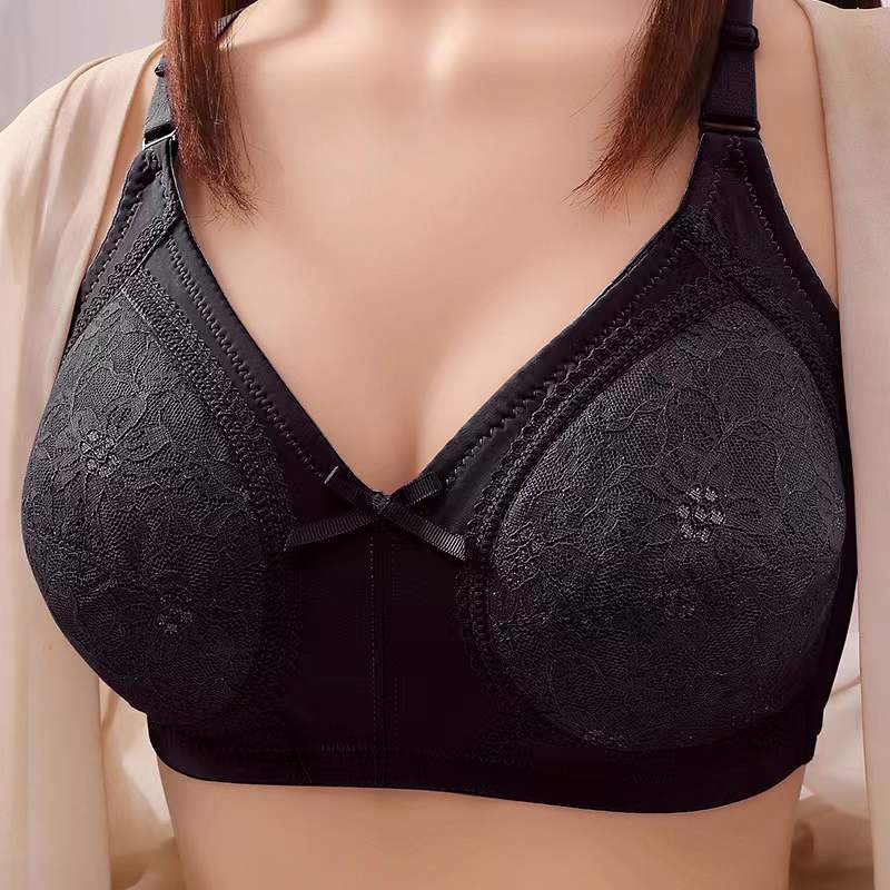 Big Size Bra 38-46 Cup C D Plus Size Full Cup No Foam Soft Lace Bras Wireless Push Up Bra Bralette - Image 2
