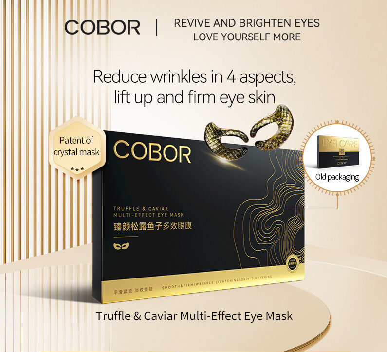 Gambar COBOR 15pairs 20pairs Truffle   Caviar Multi Effect Eye Mask Anti oxidation Anti aging Moisturizing Firming for Reduce Dark Circles and Bags Eye Patches with Free Gift Eye Cream or Eye Mask