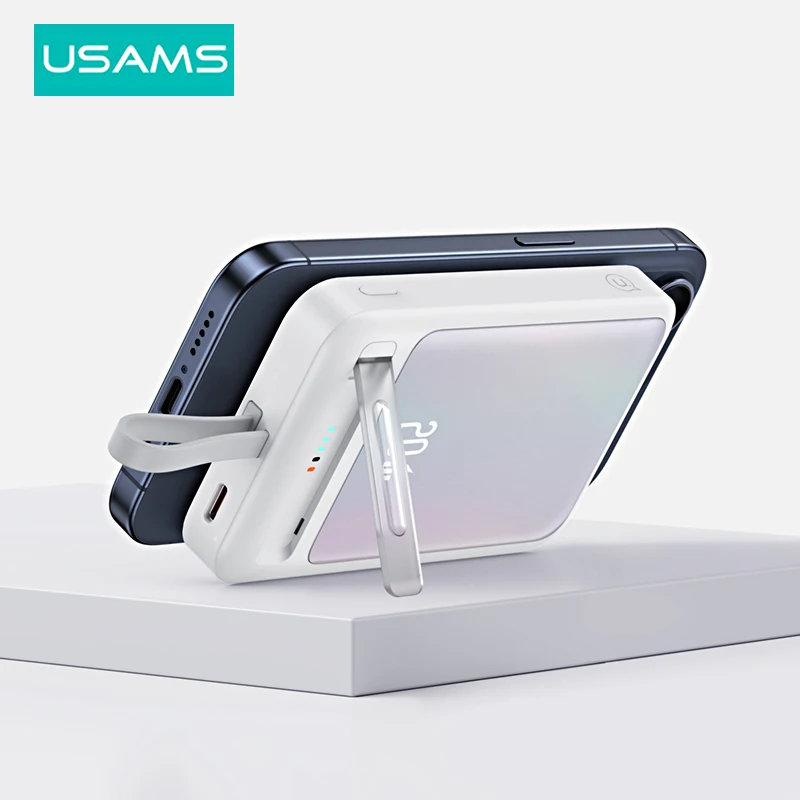 Usams 10000mAh sạc dự phòng không dây 20W Loại C PD sạc nhanh Powerbank sạc điện thoại pin di động cho Iphone 15 14 13 12 11