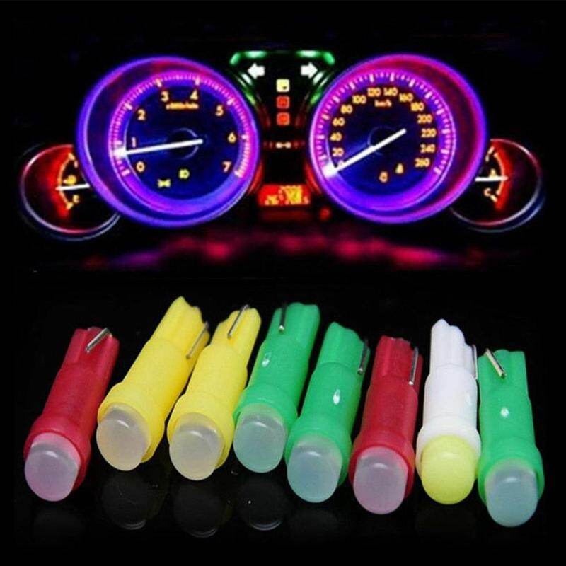 10 cái nội thất xe hơi đèn nêm t5 cob led smd dc 12v gốm bảng đồng hồ điều khiển đèn công cụ bóng đèn 7 màu sắc