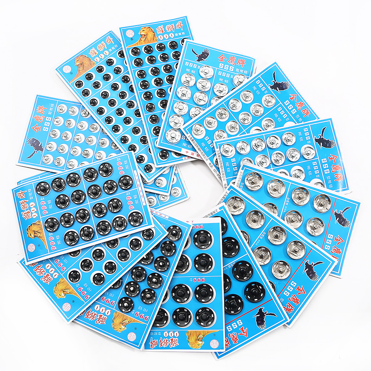 Khuy bấm 8-20mm khuy bấm kim loại màu đen bạc khuy sắt nút tròn mạ phụ kiện may quần áo