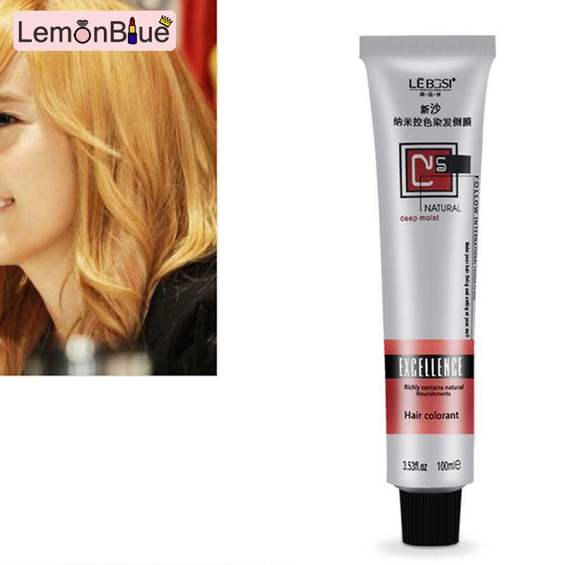 Gambar LemonBlue 1 Pcs Hair Tint Colorant Semi Permanent Long Lasing Hair Cream Color Dye Paint gold yellow