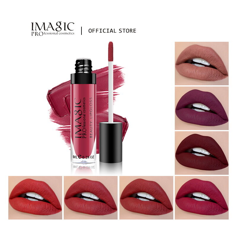 IMAGIC Makeup Hot Sexy Colors Matte Liquid Lipstick Waterproof Strawberry