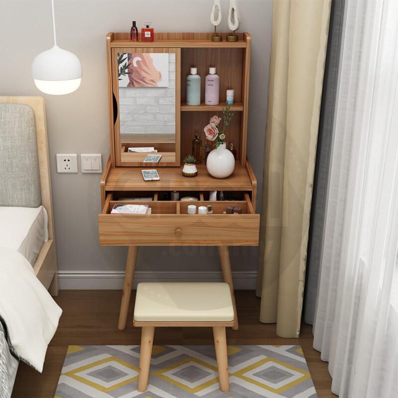 Mizona Bedroom Nordic Dressing Vanity Table Simple Dresser With Rotating Mirror Meja Solek D60 Lazada