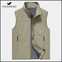 FUGUINIAO Mens Outdoor Photography Fishing Loose Quick-drying Vest Mens Thin Fashion Casual Multi-bag Workwear Vest