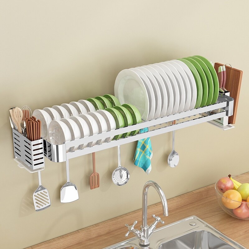 Gambar 304 stainless steel hanging from punching dishes receive shelf kitchen sink shelf rack to put the dishes drop