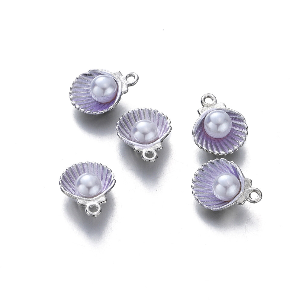 St.kunkka 10 chiếc/Túi Mặt dây chuyền vỏ vỏ ngọc trai mặt dây chuyền hợp kim sơn mài cho trang sức làm Vòng Cổ Vòng tay tự làm