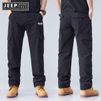 JEEP SPIRIT 1941 ESTD Multi Pocket Work Pants Mens Loose Straight Leg Casual Pants Mens Military Pants Durable Work Pants