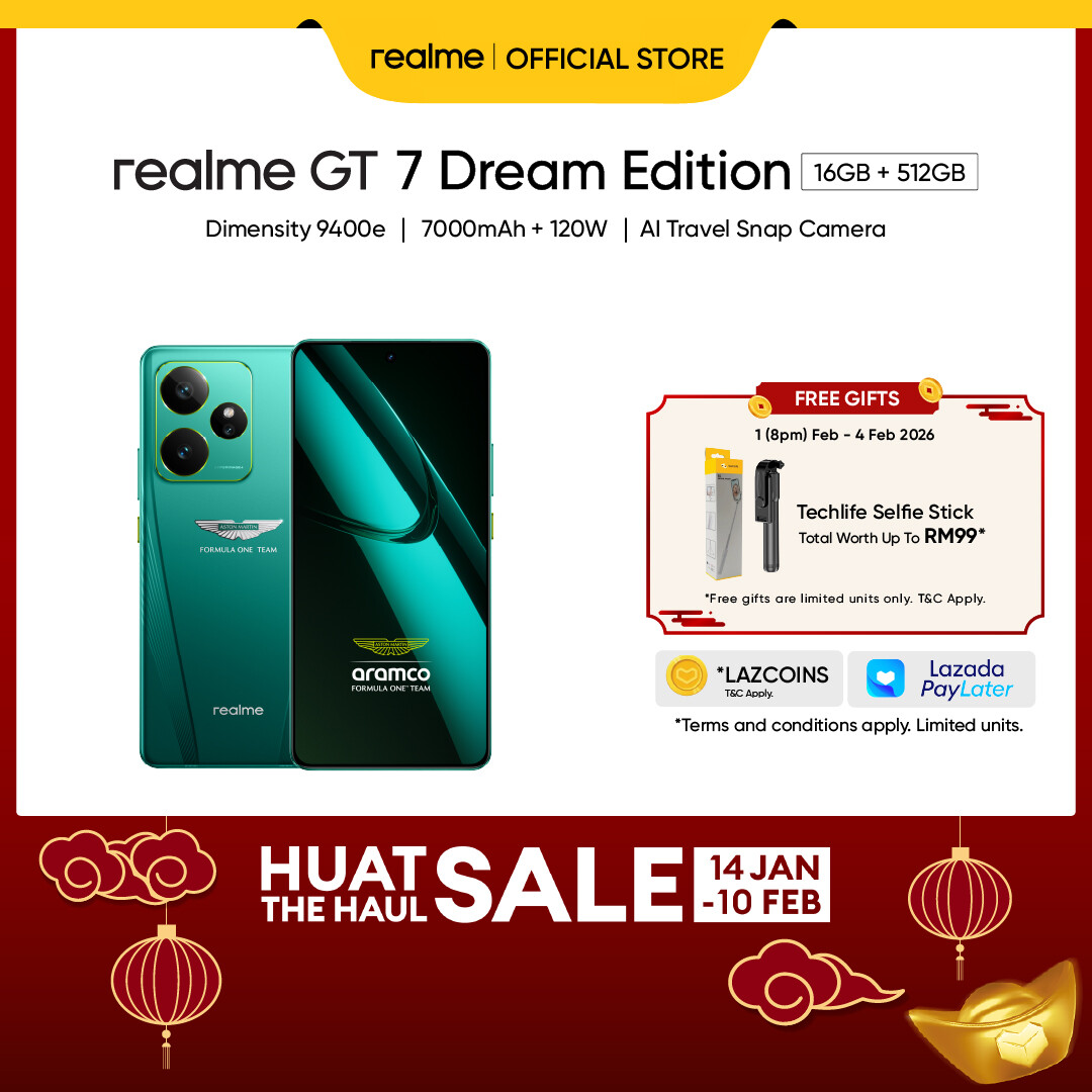 【New Launch】realme GT 8 Pro Dream Edition (16+512GB) | Snapdragon 8 EliteGen 5 Hyper Vision+ AI Chip | 200MP Ultra Clarity Telephoto | 120W Ultra Charge + 50W Wireless Charge 7000mAh Titan Battery Harga 4,699 Ringgit*Penghantaran Percuma