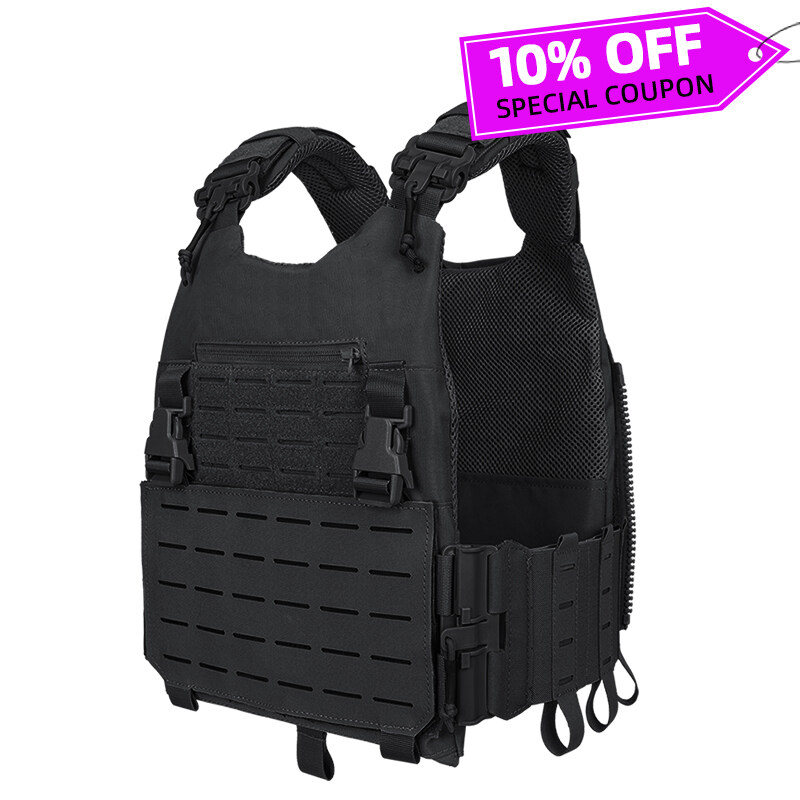 IDOGEAR LSR Tactical Vest Quick Release Buckle Laser Cut Plate Carrier with 556 762 Magazine Side Pouch MOLLE YKK Zipper Tactical Vest ราคา 2,699 บาท*ส่งฟรี