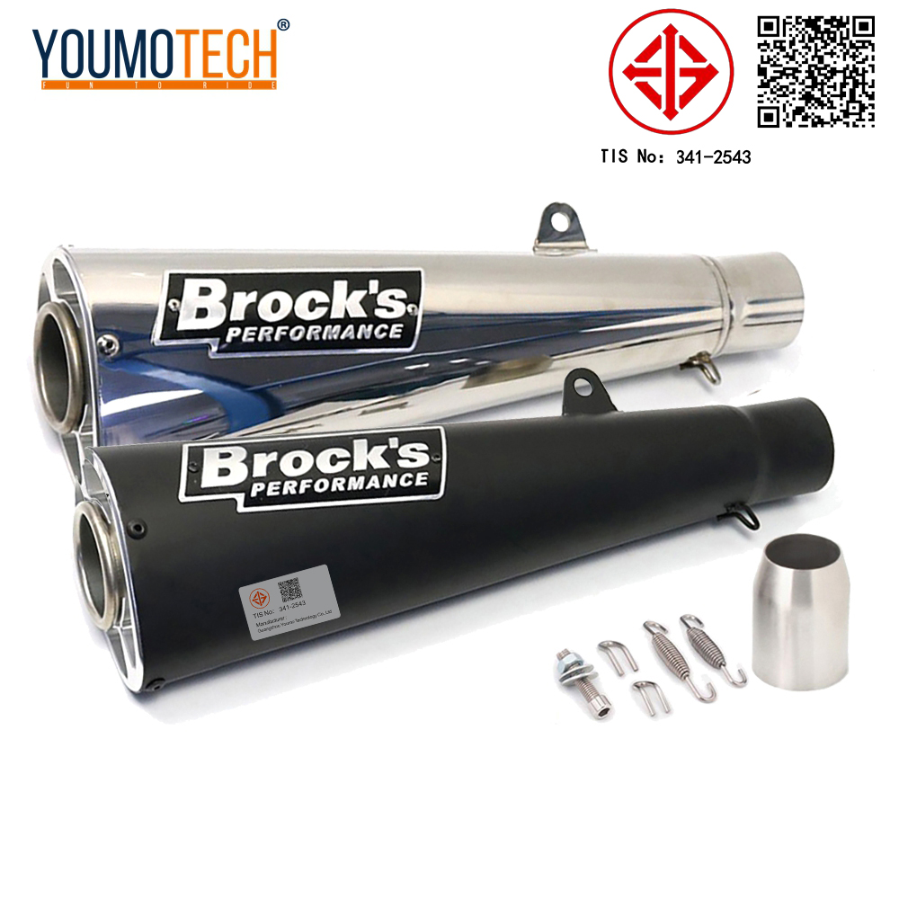 51mm Motorcycle Cafe Racer Modified Exhaust System Tube pipe Escape Moto Exhaust Muffler Brock's Performance Canister Tail PIPE For Svartpilen 401 VULCAN S 650 XSR900 XSR155 CL500 450CLC 700CL-X Leoncino 250/500 CM500 Rebel300/500 etc ราคา 2,549 บาท*ส่งฟรี