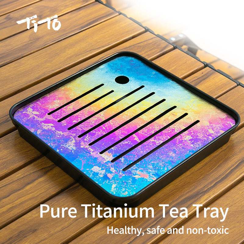 TiTo pure titanium tea tray, tea base plate, tea tray panel, drain artifact, Kung Fu tea set chassis, small tray ราคา 1,269 บาท*ส่งฟรี